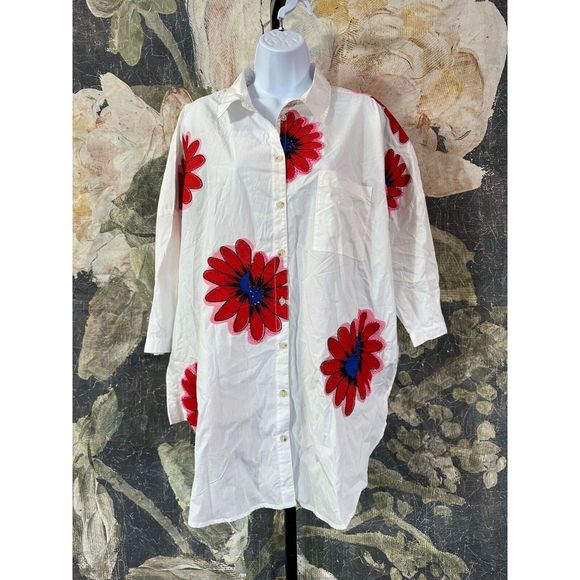 New Anthropologie X Maeve Embroidered Floral Blouse Size Xs/S - Picture 11 of 13